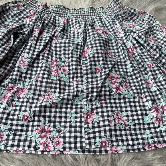 No Comment Blouse Women’s Small Multicolor Floral Off the Shoulder ¾ Sleeve Boho - Picture 7 of 10